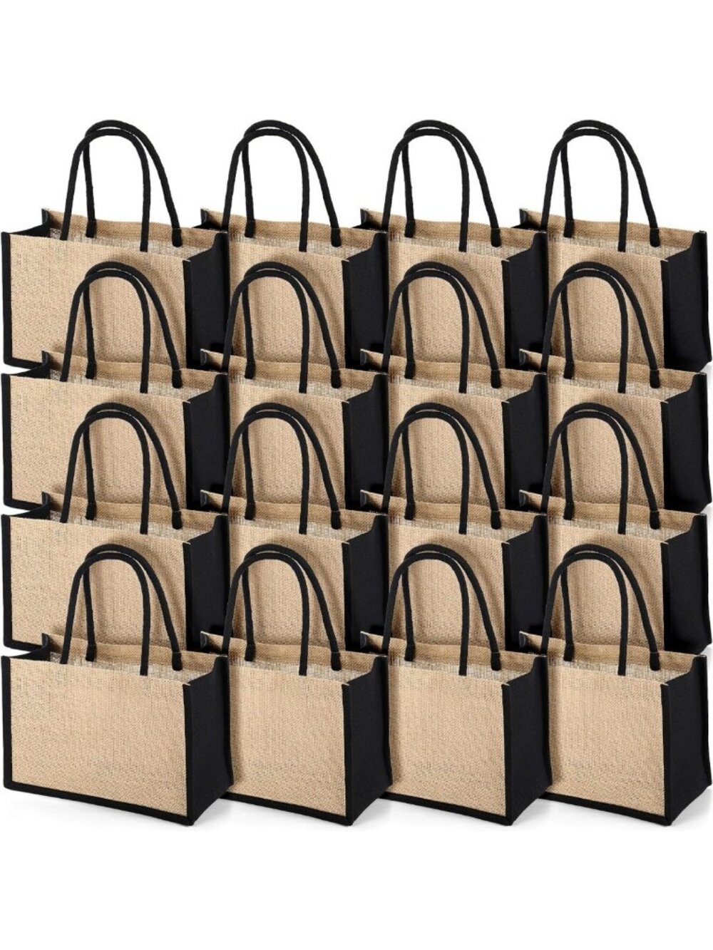 16 Pcs Jute Tote Bags | Natural Burlap Gift Bags for Weddings & Bridesmaids